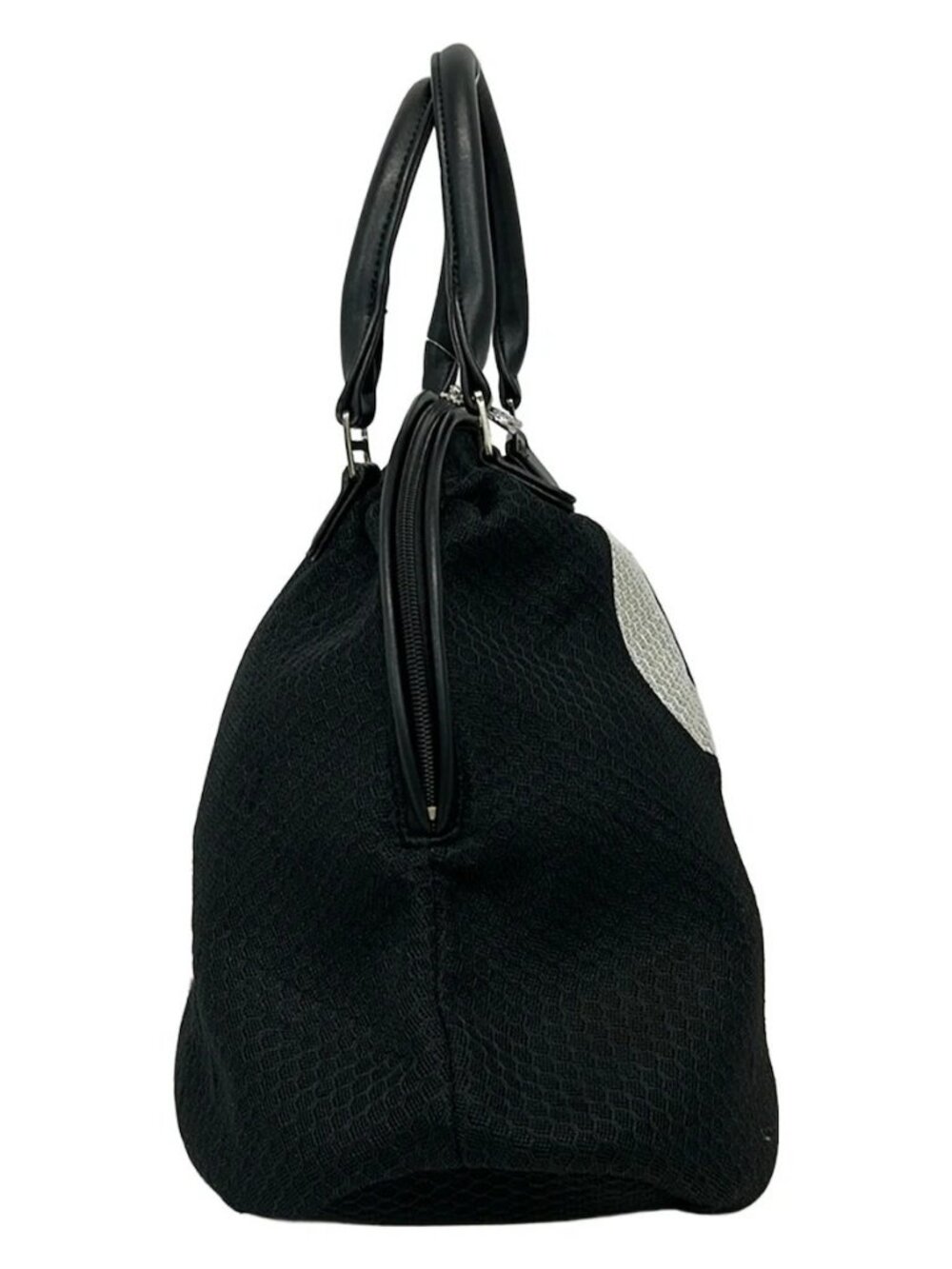muta Black White Chemical Fiber Leather Handbag - Picture 4 of 11
